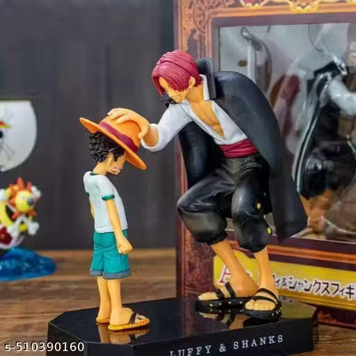 One Piece- Luffy and Shanks Action Figure Miniature Toy Figure (Doll) (Multicolor)