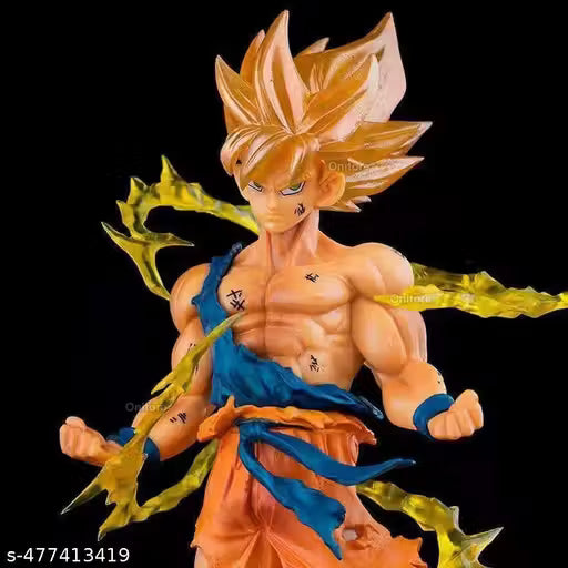 DBZ Goku Standing With Flames Action Figure Height-17cm Authentic Design, Highly Detailed-Exact Replica of Image (Without Box)