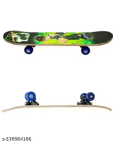 Portable Handheld Lightweight 17 Inch Skateboard Light Flashing 4 Wheels Mini Cruiser Skateboard, Beginners Longboard Suitable for Kids, Age (5-12 Years) (Multicolor Print)(Design sent As per available stock)