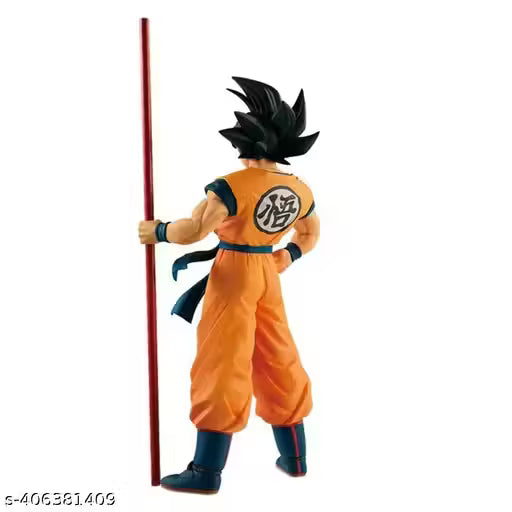 Onitore DBZ Action Figure Goku Standing with Stick Height-21cm with great details and PVC material Without Box