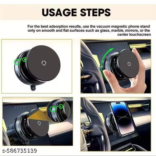 360 Adjustable Vacuum Magnetic Phone Holder for Magsafe, Hands-Free Magnetic Suction Cup Phone Mount, Phone Holders for Your Car Dashboard