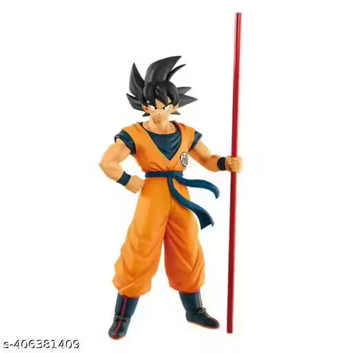 Onitore DBZ Action Figure Goku Standing with Stick Height-21cm with great details and PVC material Without Box