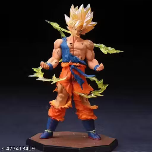 DBZ Goku Standing With Flames Action Figure Height-17cm Authentic Design, Highly Detailed-Exact Replica of Image (Without Box)